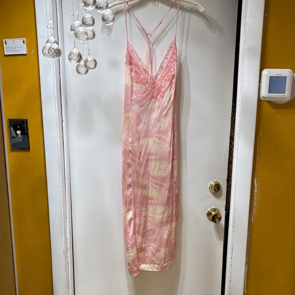 Free People Pink and Cream Chemise